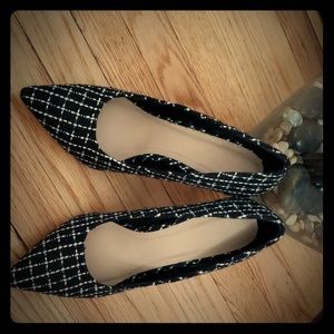 Almost New! Black & White Tweed Heels